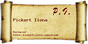 Pickert Ilona névjegykártya